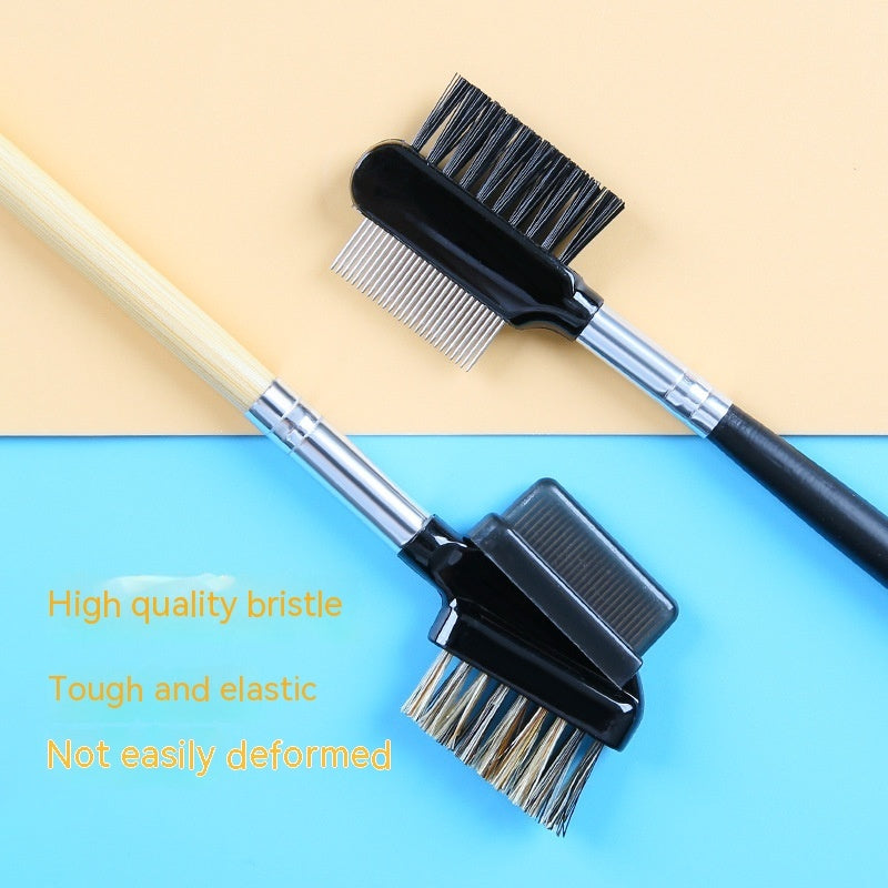 Double-Headed Lash Comb Mascara Brush with Steel Needle Tool - Teleplus steel needle lash comb mascara