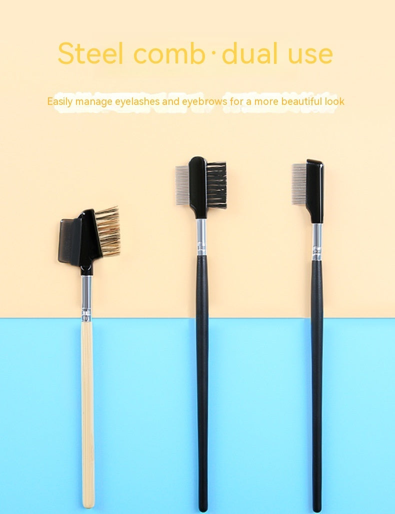 Double-Headed Lash Comb Mascara Brush with Steel Needle Tool - Teleplus steel needle lash comb mascara
