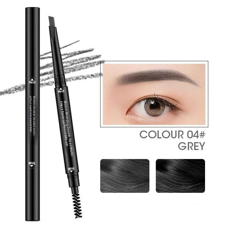 Double-Headed Waterproof Automatically Rotate Eyebrow Pencil in Light Brown - Teleplus waterproof automatically rotate