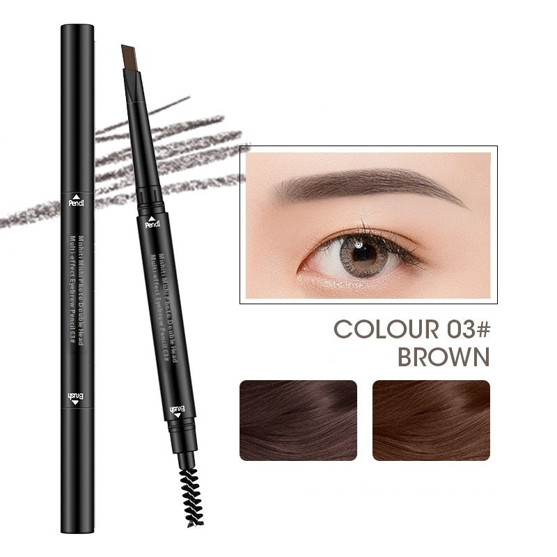 Double-Headed Waterproof Automatically Rotate Eyebrow Pencil in Light Brown - Teleplus waterproof automatically rotate
