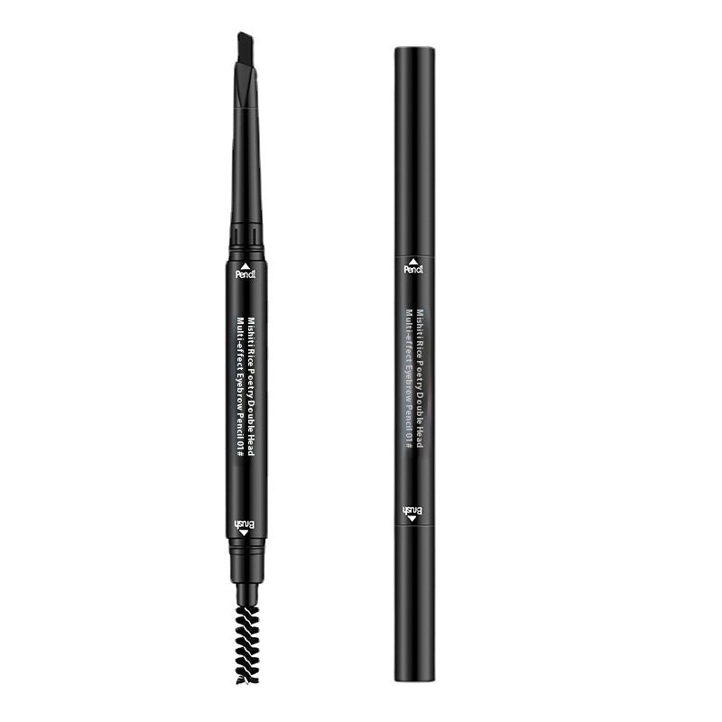 Double-Headed Waterproof Automatically Rotate Eyebrow Pencil in Light Brown - Teleplus waterproof automatically rotate