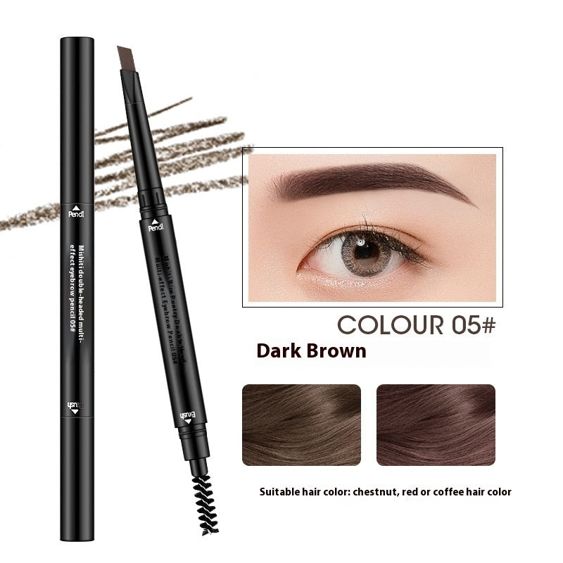 Double-Headed Waterproof Automatically Rotate Eyebrow Pencil in Light Brown - Teleplus waterproof automatically rotate