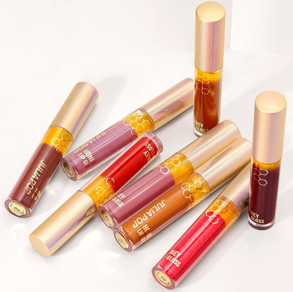 Double Layer Honey Lip Lacquer for Moisturizing and Natural Repair - Teleplus double layer honey lip lacquer female