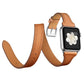 Double loop leather watch strap - Double Loop Leather Watch Strap in Cowhide Silver Buckle