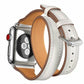 Double loop leather watch strap - Double Loop Leather Watch Strap in Cowhide Silver Buckle