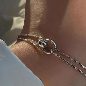 Double-ring Buckle Double-layer Bracelet Female Design - Double Ring Buckle Double-Layer Bracelet for Women