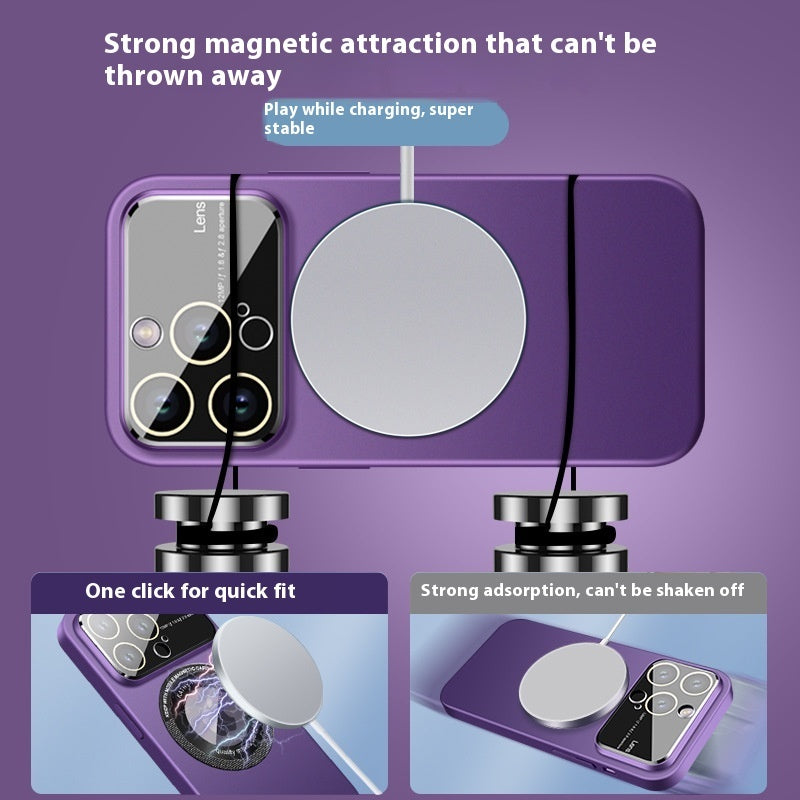 Drop-Resistant Phone Case for iPhone with Magnetic Large Window Design - magnetic large window drop-resistant phone case