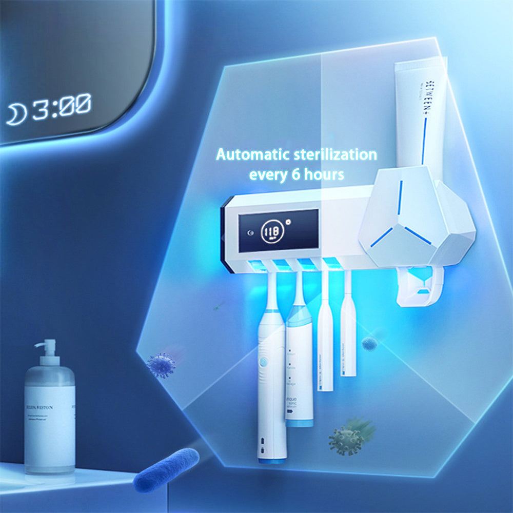 Dual Mode Wall Mounted UVC Ultraviolet Toothbrush Sterilizer System - Teleplus toothbrush sterilizer dual mode wall