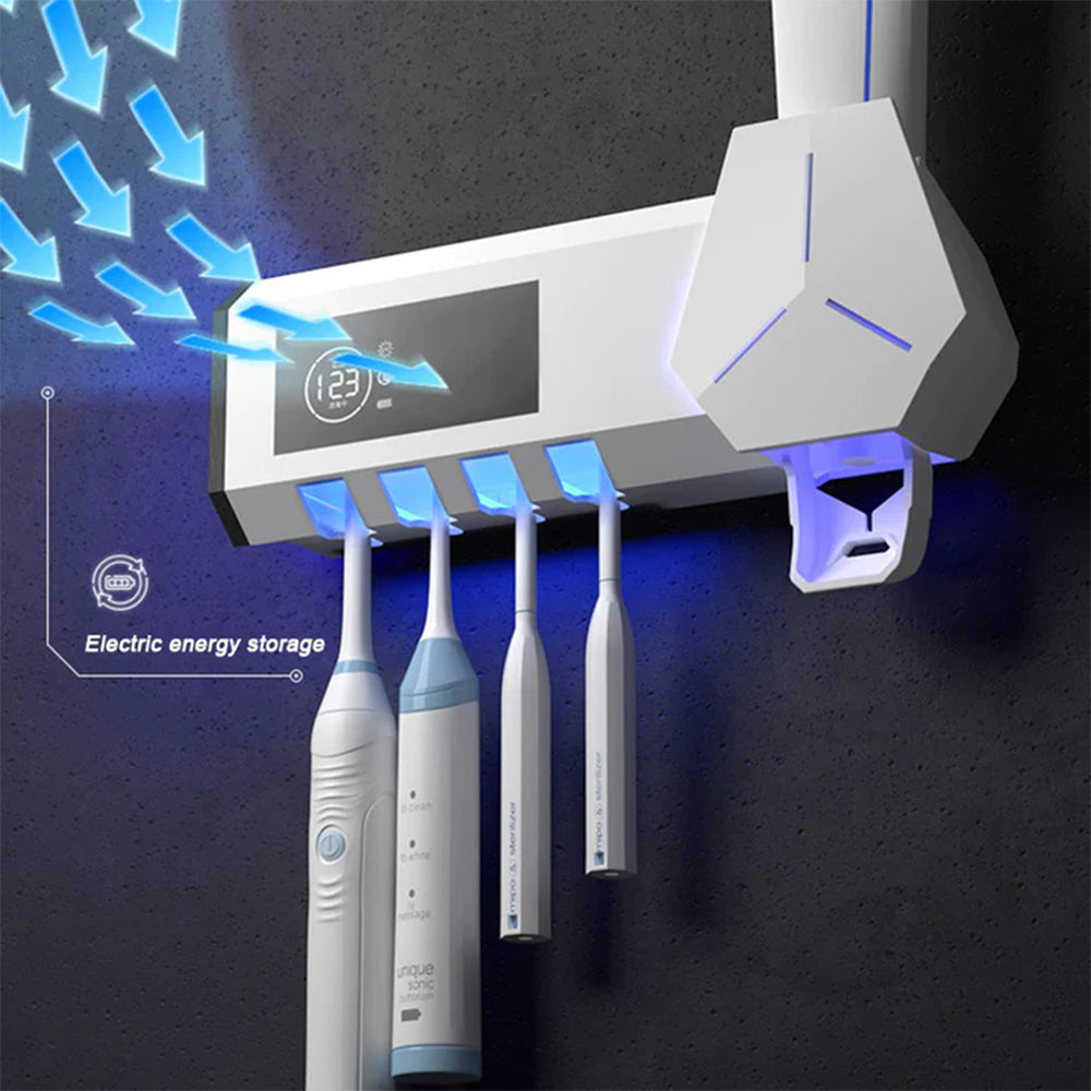 Dual Mode Wall Mounted UVC Ultraviolet Toothbrush Sterilizer System - Teleplus toothbrush sterilizer dual mode wall