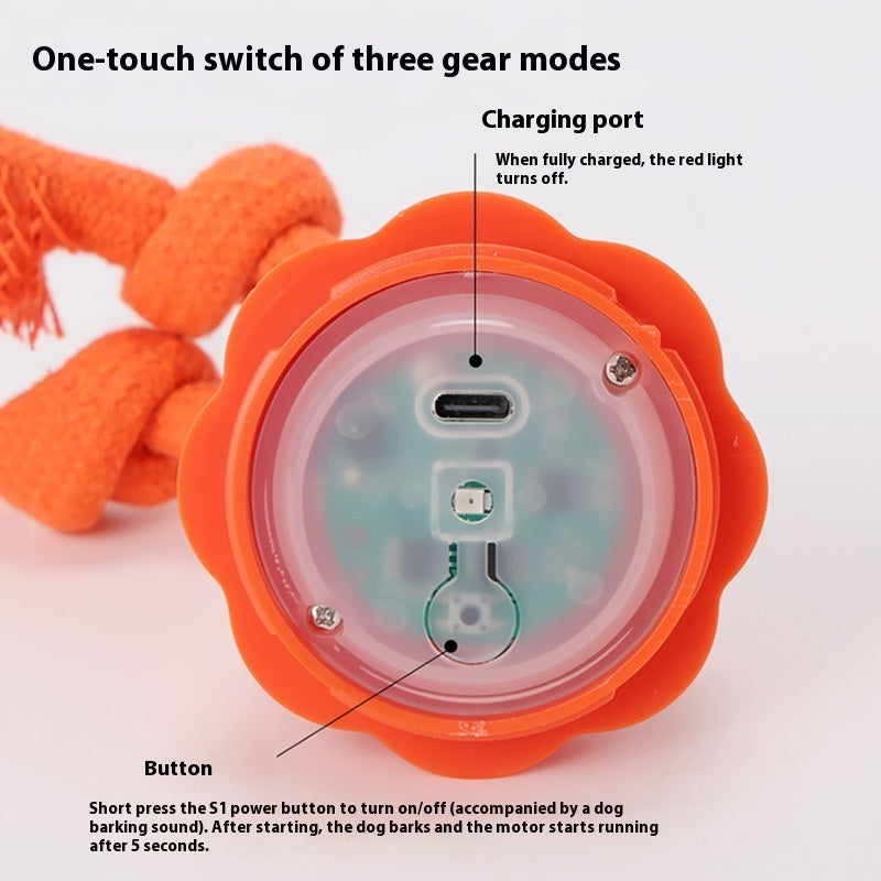 Durable Cotton Rope Dog Toy with Squeaker for Chewing and Tug of War - Teleplus