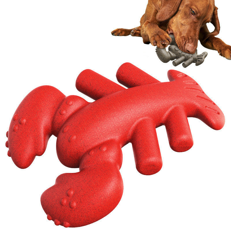 Durable Dog Chew Toy for Teeth Cleaning Natural Wood and Red Plastic - Cleaner