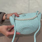 Women blue pearl design shoulder bag elegant daily handbag