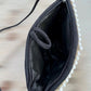 Women black pearl design classic shoulder bag elegant daily handbag