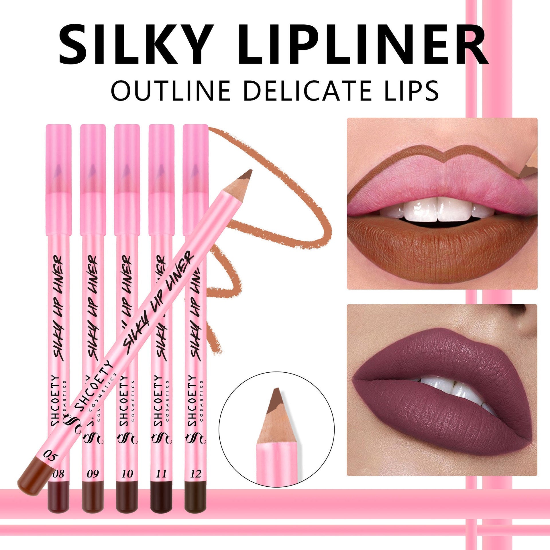 Durable Lip Liner Set for Universal Skin Tones Perfect Color Matte Lipstick - Teleplus color matte lipstick lip liner