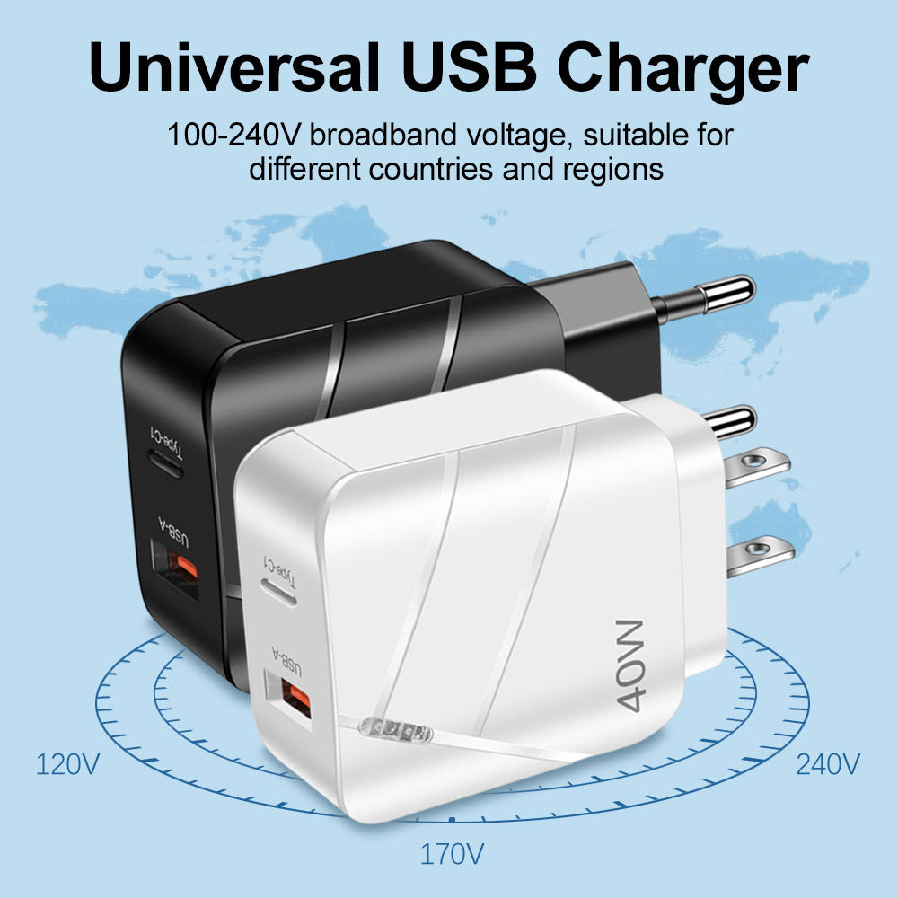 40W PD QC30 Fast Charging Mobile Phone Charger - Charge Like a Pro with 40W PD QC30 Speedster