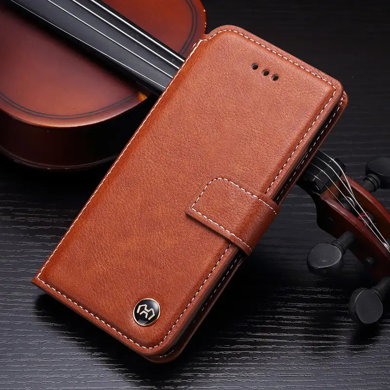 Flip phone leather case wallet