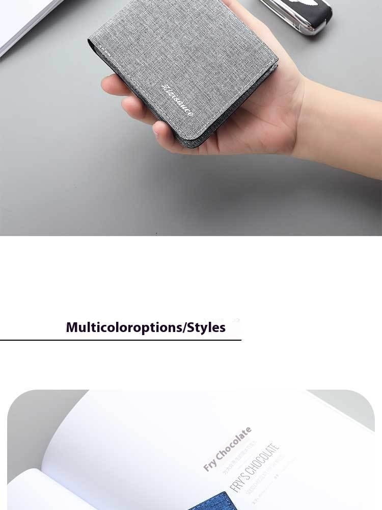 Portefeuille en toile minimaliste urbain avec matériau anti-coupe et plusieurs couleurs