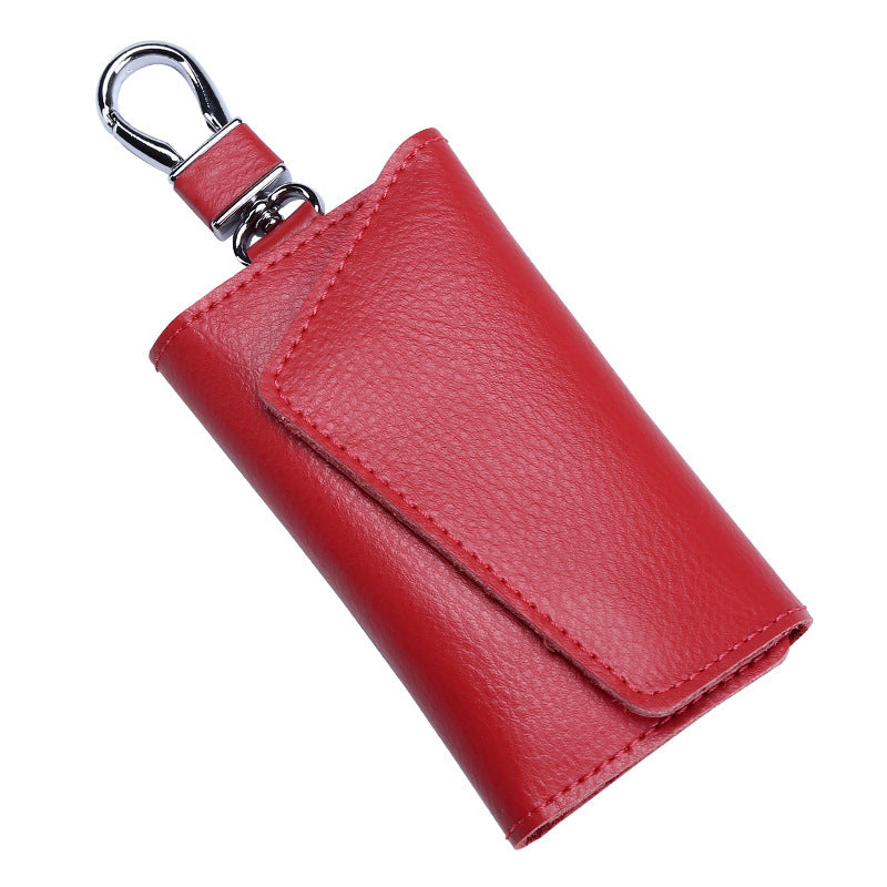 Large Capacity Real Leather Car Key Case - Large Capacity Leather Key Case for Lychee Lovers