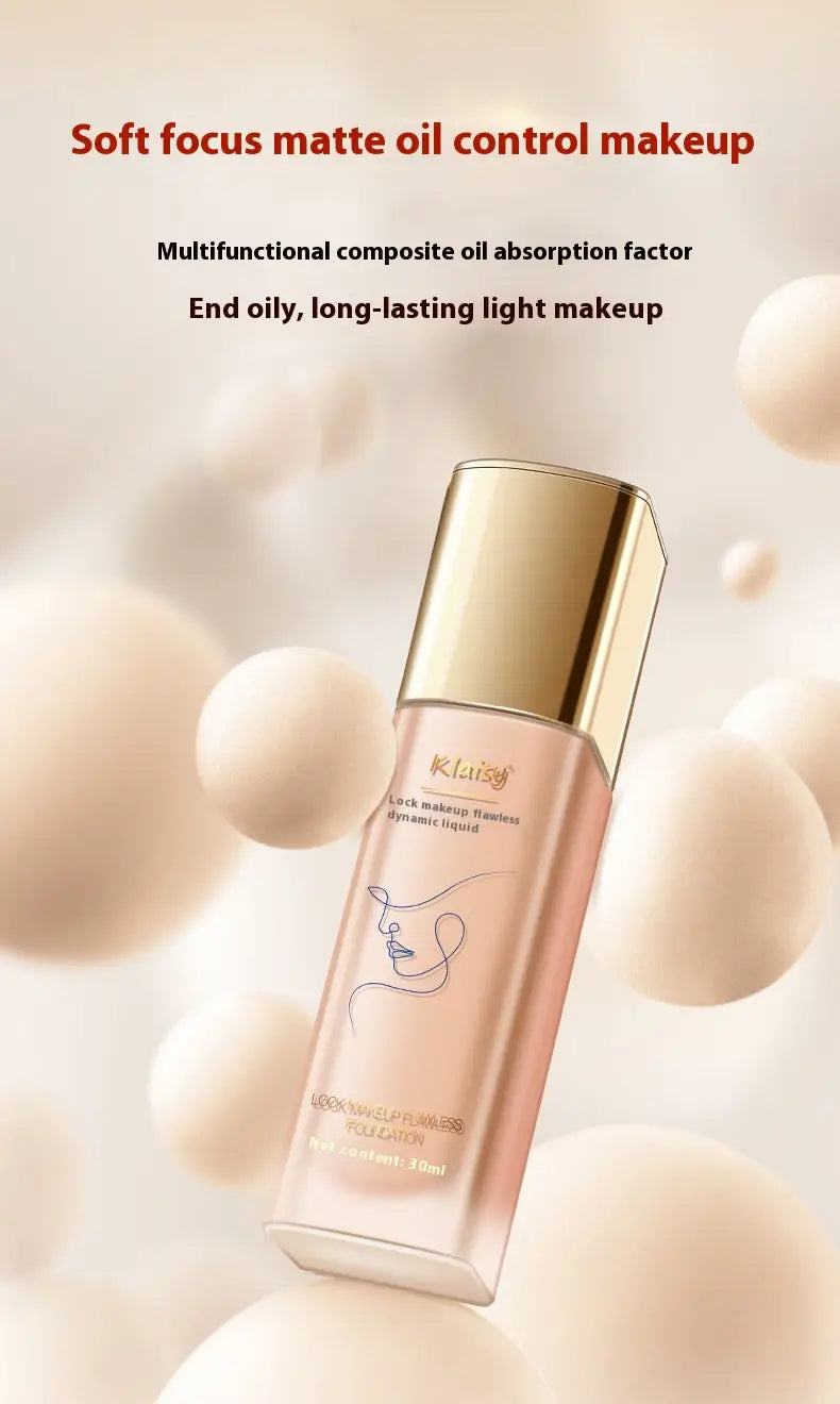 Klaisy Lock Makeup Flawless Liquid Foundation for Natural and Bright Skin
