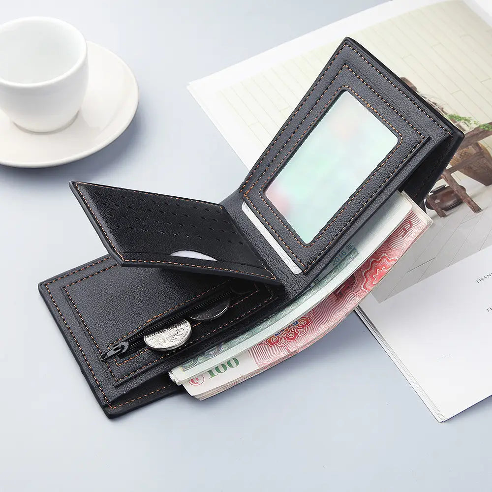 PU Leather Wallet with Multiple Compartments for United States and CHF