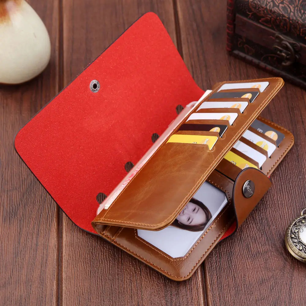 PU Leather Wallet with Concealed Compartments for United States and CHF Currencies