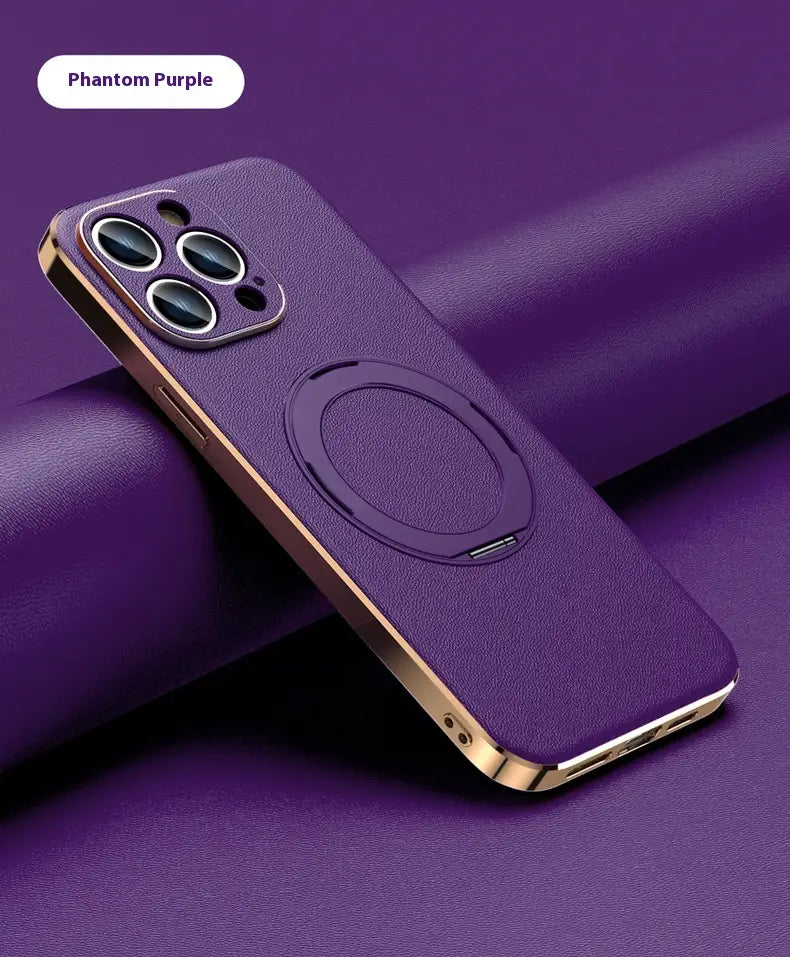 Plain Napa Texture Magnetic Rotating Phone Bracket for Cases in Multiple Colors