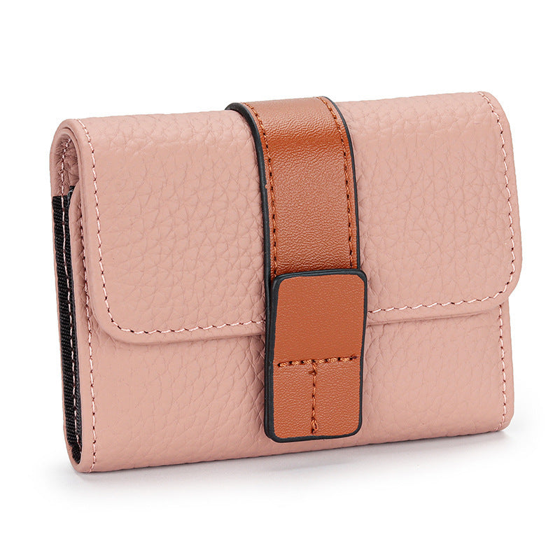 Women’s Leather Card Holder Small Exquisite High-end Multiple Card Slots - Exquisite Card Holder with Coin Pocket