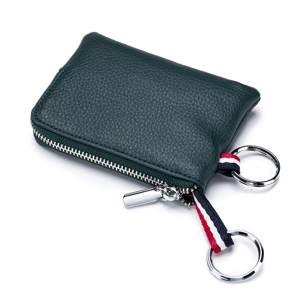 Men’s Coin Purse European And American Leather Mini Wallet Soft Leather Zip Coin Driving License Key Case Card Holder