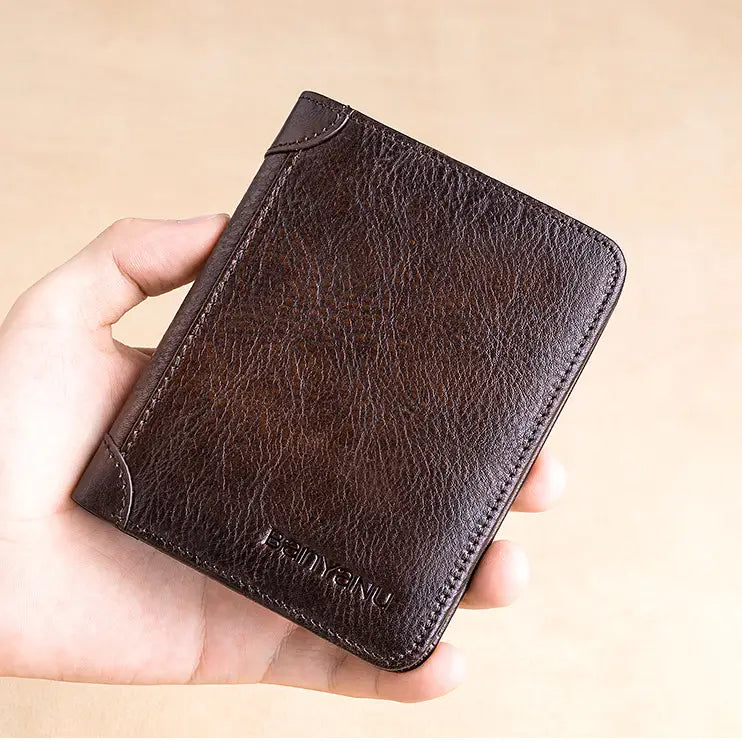 Men’s Leather Wallet in Cowhide for United States Shipping with CHF Discount