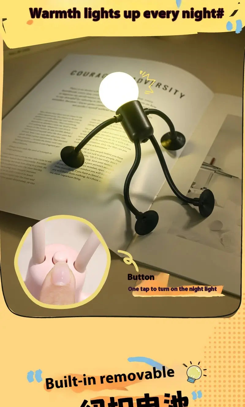 Mini Vacuum Adsorption Night Light with Button Battery Table Decoration