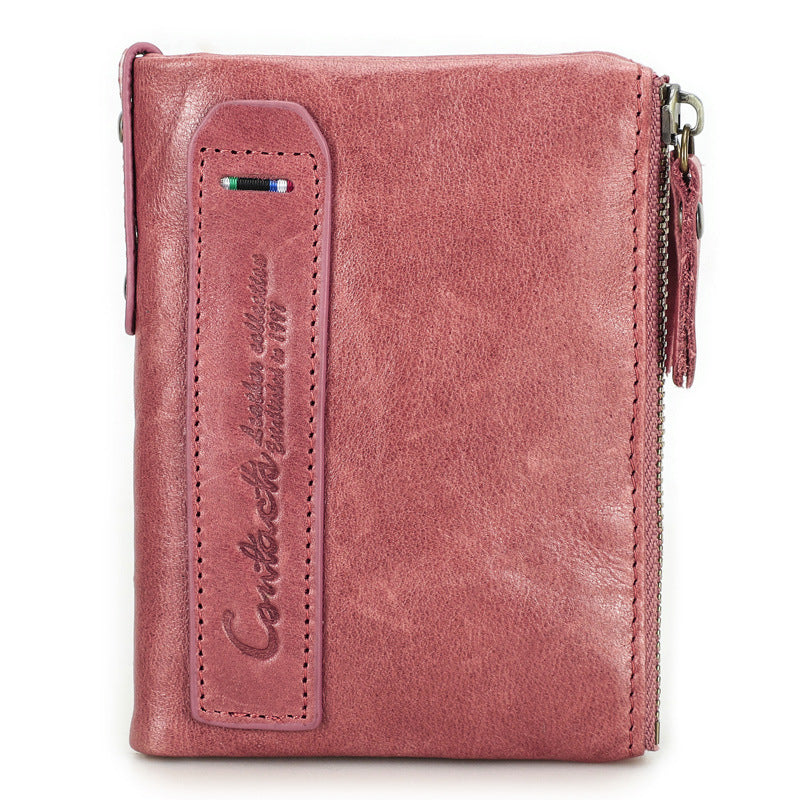 Genuine Leather Men’s Short Chic Coin Purse - Genuine Leather Purse for Chic Coinage Adventures