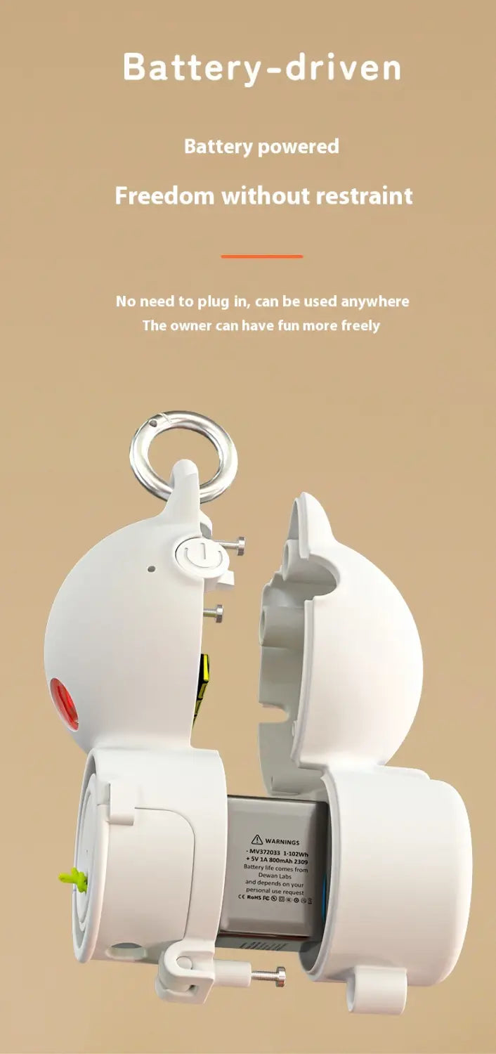 Interaktiver USB -wiederaufladbares Katzenspielzeug mit Feder und einziehbarem Seil