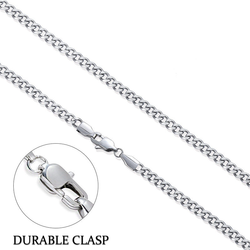 Men’s Necklace Stainless Steel Cuban Link Chain - Rock the Steel Color with a Cuban Link Chain