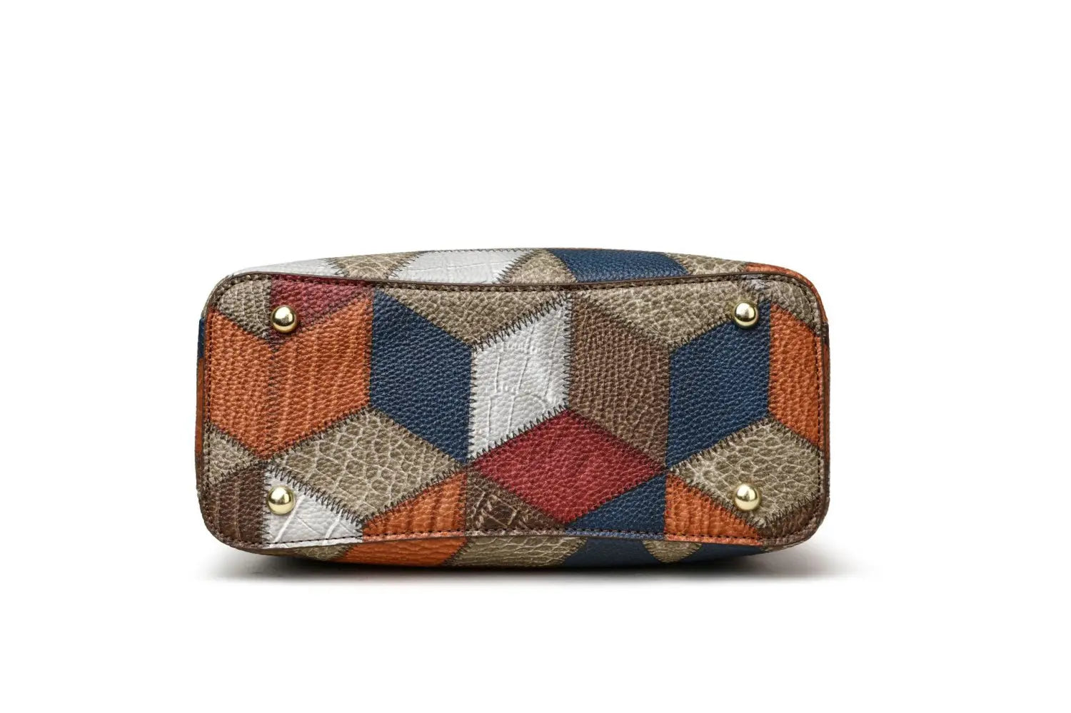 Retro Shoulder Messenger Bag Large Capacity PU Suitcase with Irregular Stitching