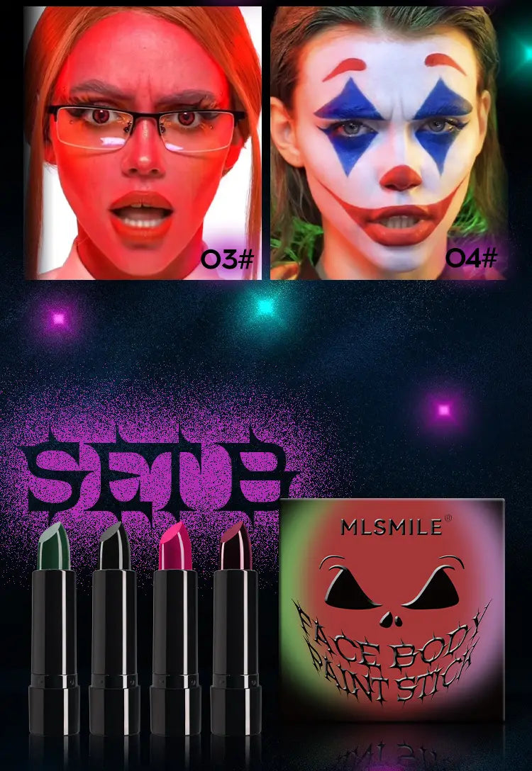Halloween Lipstick Set for Easy White Red and Black Looks