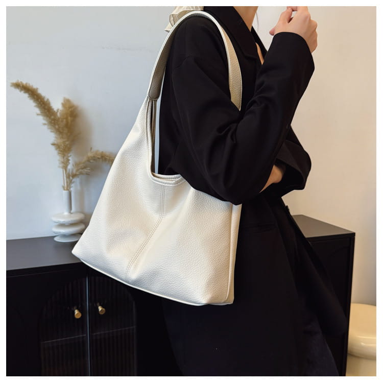 Borsa per secchio in pelle PU con tasche con cerniera borsetta di grande capacità per le donne