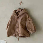 Hooded Denim Corduroy Casual Jacket