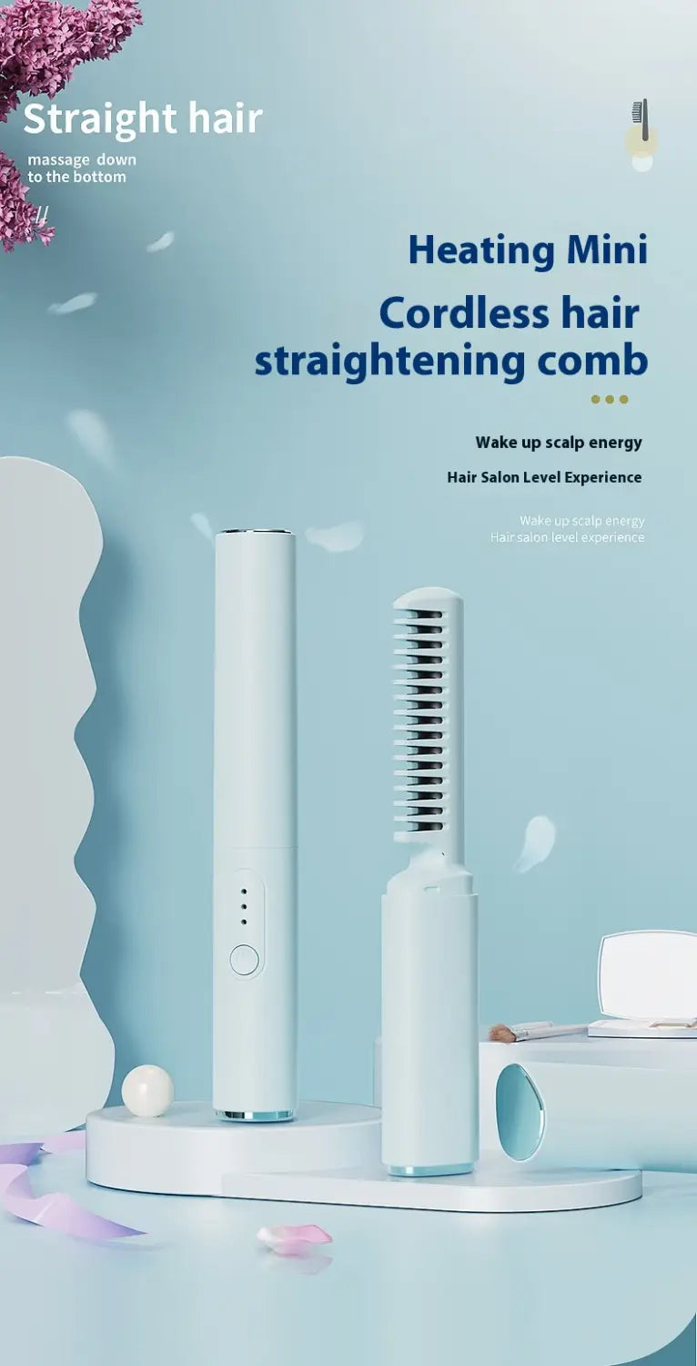 Wireless Hair Straighteners Small USB Rechargeable Titanium Coating