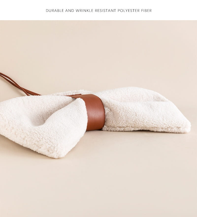 Bolsa de ombro de Bowknot de lona com acabamento de pêlo Soft Tote Burse for Women