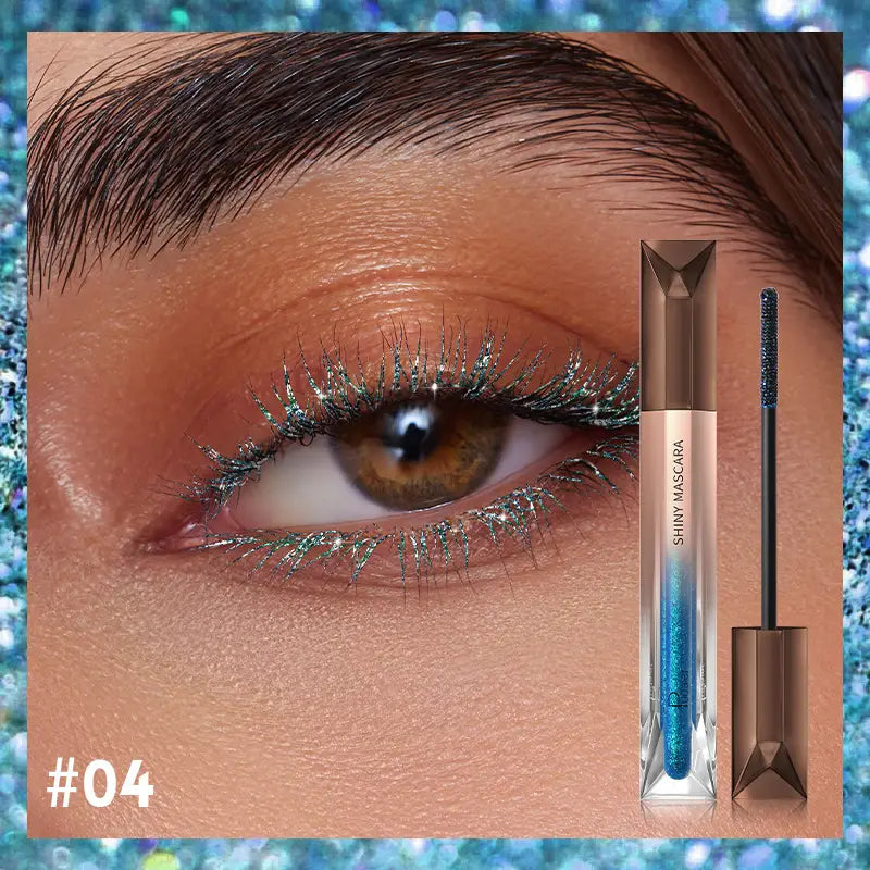 Debris Mascara Pearlescent Glittering Makeup for Long Curly White Pink Black Colors