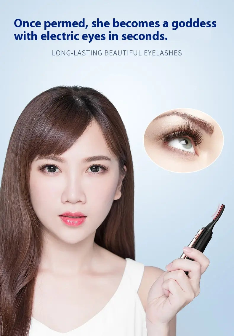 Electric Heating Eyelash Curler with Waterproof Silicone Bruch Head
