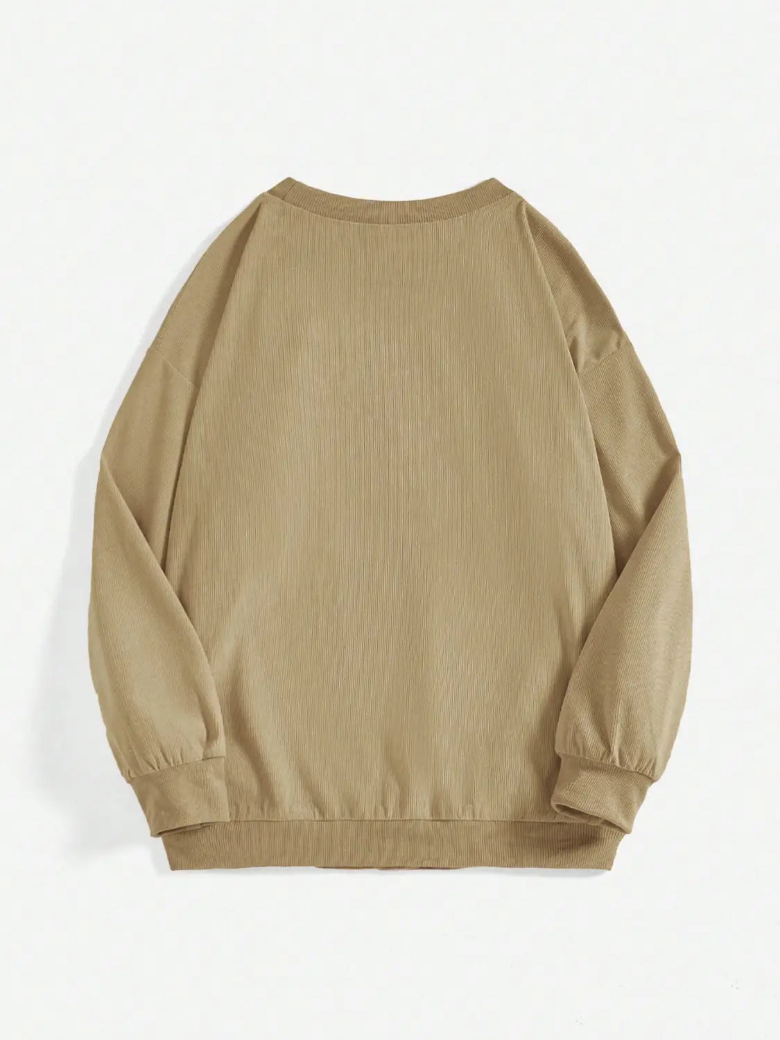 Long Sleeve 3D Letter Graphic Sweatshirt Polyester Drop Shoulder Pullover