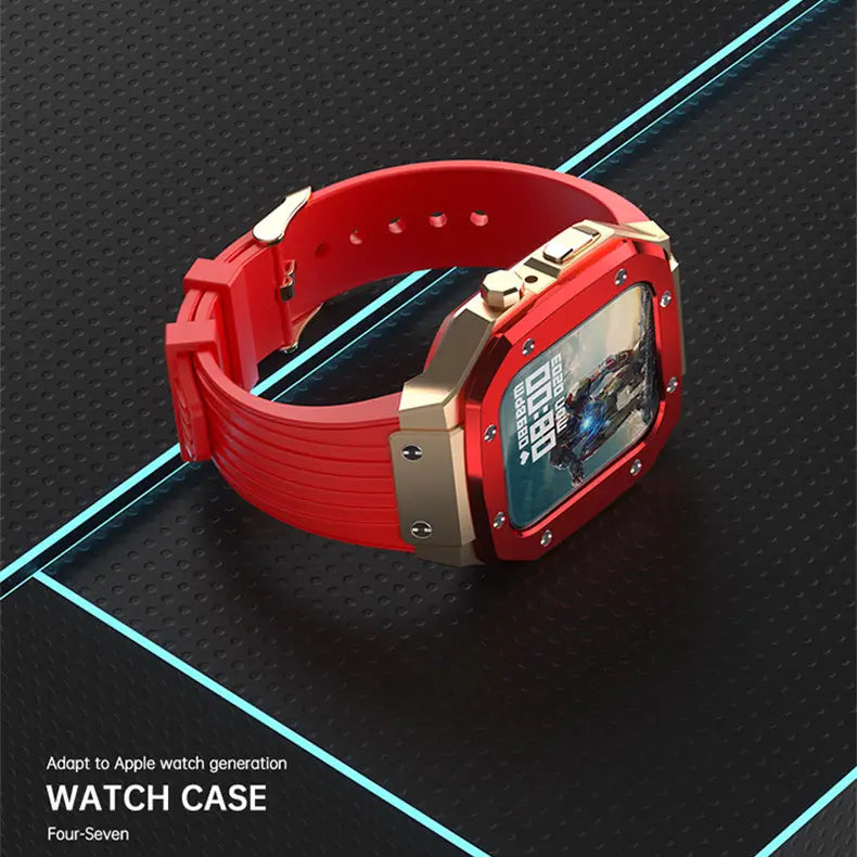 Stainless Steel Case for iWatch Compatible with Silicone Smart Watch Bands