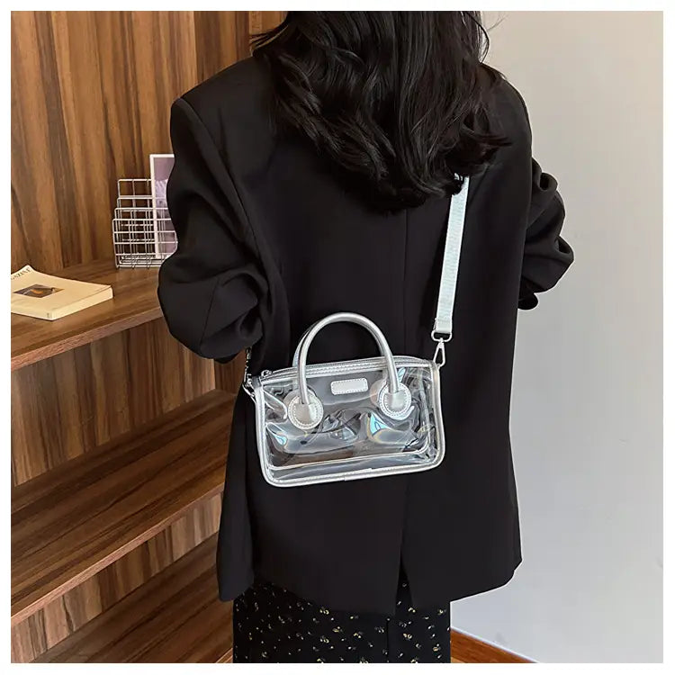 Liten plastreisekoffer Skulderveske for kvinner barn håndbagasje 23cm