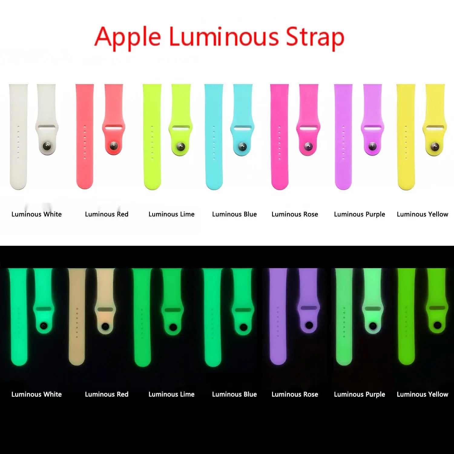 Silicone Fluorescent Strap Pure Color Luminous Design Durable Replacement Band