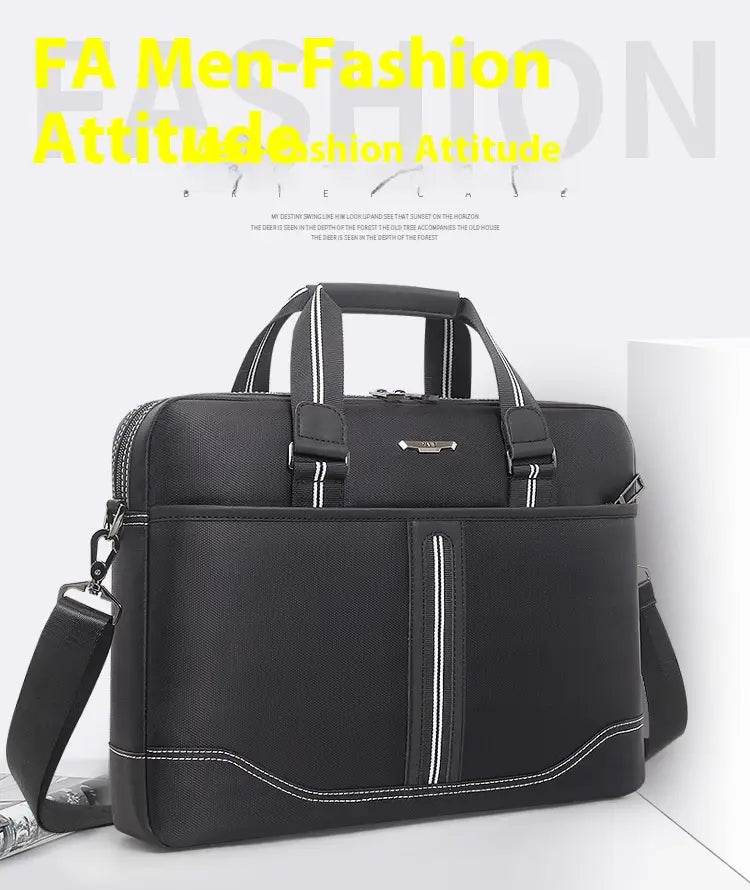 Black Oxford Cloth 16 Inch Waterproof Business Travel Men’s Handbag