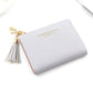 Short Style Women’s Zipper Purse Solid Color Tassel Simple - Zipper Purse R433-1 Light for Stylish Wallet Whimsy