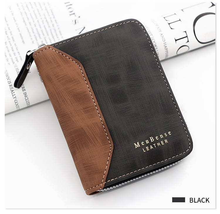 Black Light Brown Dark Polyester Lining PU Leather Wallet