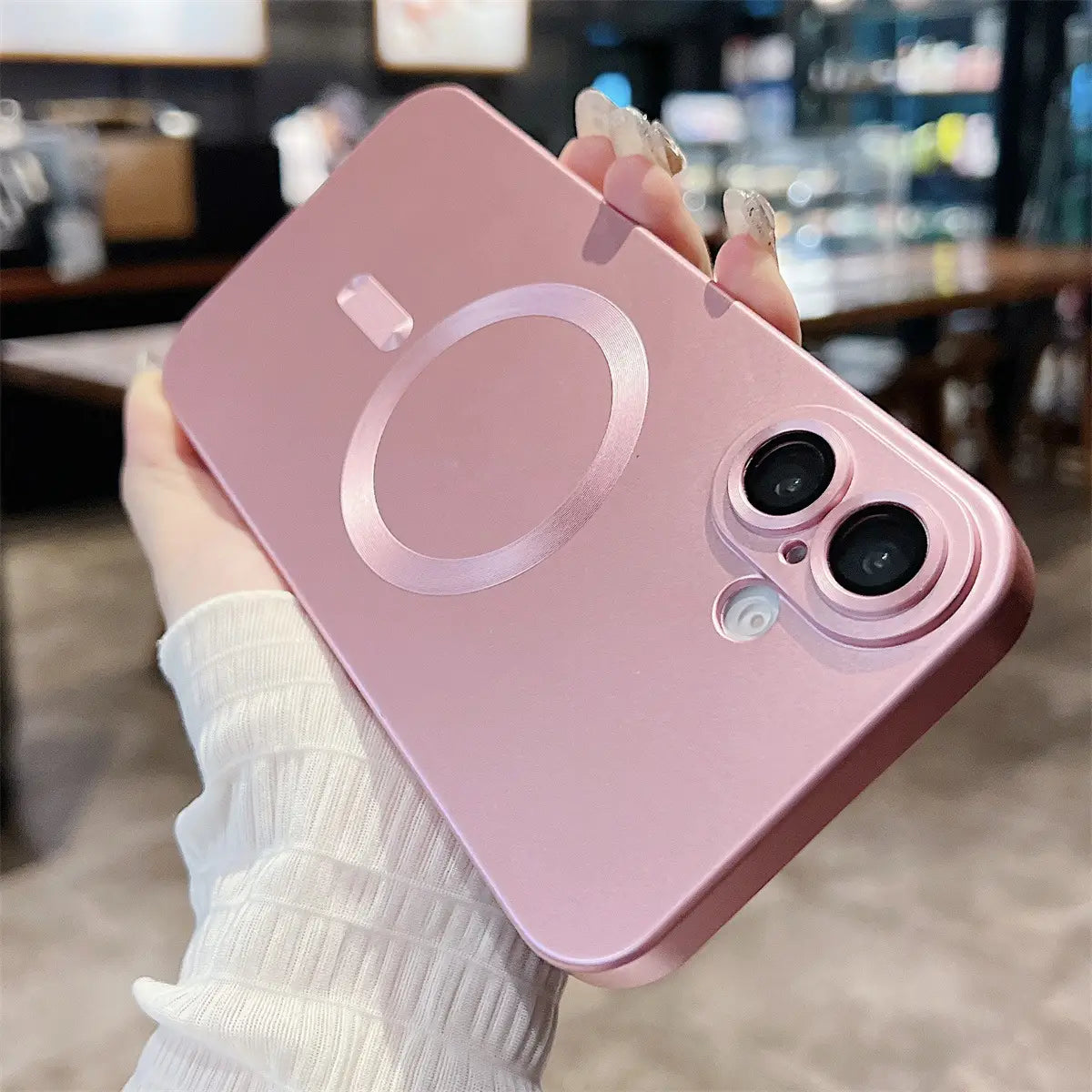 Metallic Paint Magnetic Phone Case for iPhone Non-Apple Brand Compatible