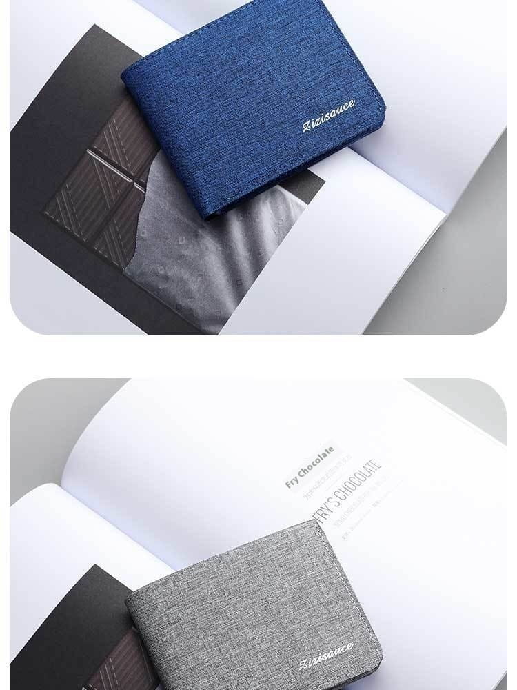 Portefeuille en toile minimaliste urbain avec matériau anti-coupe et plusieurs couleurs